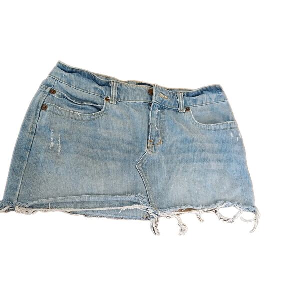 VTG Aeropostale Low Rise Micro Mini Jean Skirt Jr 5/6 Blue Denim Grunge Beach - Picture 1 of 7